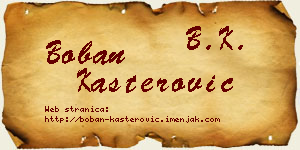 Boban Kašterović vizit kartica